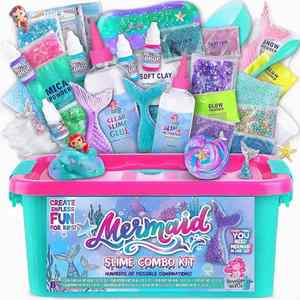 Kit de slime sirène pour filles, cadeau d'été, kit de fabrication de slime pour garçons et filles, slime brillant, métallique, pailleté, jouet - Product Image 1