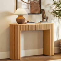 Table console moderne en bois massif, table d'entrée pour salon, table console d'entrée en bois avec tiroir