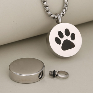 Yolo Acier Inoxydable Circulaire <span class=keywords><strong>Petit</strong></span> <span class=keywords><strong>Chien</strong></span> Empreintes De Patte Pendentif Collier Bijoux - Product Image 3