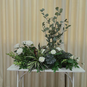 Meilleures ventes : Composition florale artificielle verte en soie, style fleurs séchées, pour centres de table de mariage et décorations de table - Product Image 1