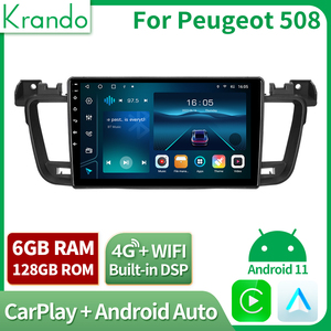 Krando Autoradio da 9 Pollici con CarPlay Wireless e Android Auto per <span class=keywords><strong>Peugeot</strong></span> <span class=keywords><strong>508</strong></span> 2011-2018, Navigazione GPS, Radio, Sistema Multimediale Stereo 4G - Product Image 3
