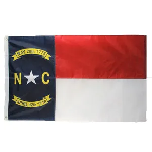 Bendera Bordir Nilon Carolina Utara 3X5 Kaki