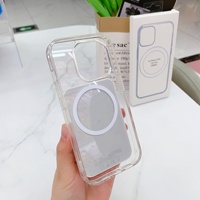 Coque de téléphone transparente en acrylique magnétique ultra-claire pour iPhone 17 16 Pro Max, étui transparent pour iPhone 14 Pro Max