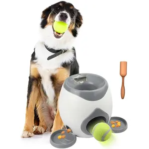 Personalizado 2em 1 Lance Automático Bola Lançador Pet Treat Dispenser Dog Brinquedos Dog Ball Launcher Automático Dog Tennis Ball Launcher