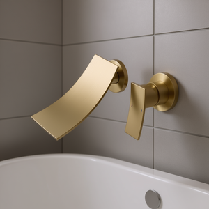 Grifo de Baño de Pared Db, Acabado Dorado Pulido, Diseño Contemporáneo, Accesorio de Baño de Una Sola Salida - Product Image 2