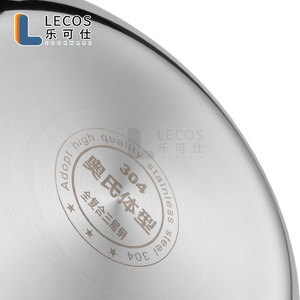 LECOS Vente en gros Poêle à frire en acier inoxydable 304 de haute qualité Batterie de cuisine coréenne à trois plis Sartènes Poêle à induction Poêle à frire - Product Image 4