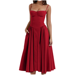 ZS Abito Estivo <span class=keywords><strong>Midi</strong></span> a Fiori da Donna Elegante con Spacco Laterale Manica Corta Sexy e Laccetto a Fiocco Casual Taglie Forti - Product Image 2