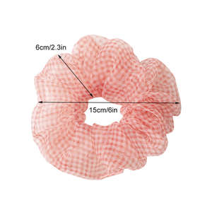 Coreano Plaid Polka Dot <span class=keywords><strong>intestino</strong></span> grueso señoras pelo Ligas Para <span class=keywords><strong>El</strong></span> Cabello malla gasa Color pelo cuerda lindo Organza Scrunchies - Product Image 6
