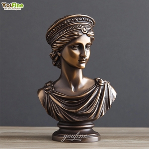 <span class=keywords><strong>Statue</strong></span> de buste d'<span class=keywords><strong>Artemis</strong></span> en bronze et cuivre grec classique, faite à la main - Product Image 2