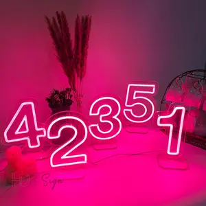 Wedding party meeting used Numbers shape Mini LED neon lamp for ceremony decoration