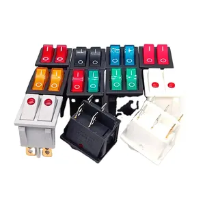KCD4 dual switch 250V rocker switch on/off 4PIN /6pin industrial rocker switch with LED light