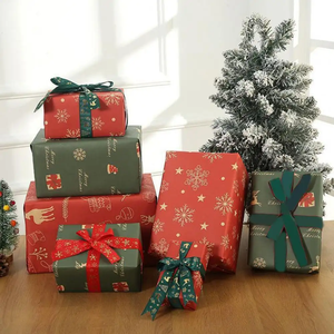 2025 Bán Buôn Tùy Chỉnh Chất Lượng Cao Hoa Giáng Sinh Quà Tặng Giấy Gói Tái Chế Tái Chế Quần Áo Thực Phẩm Quà Tặng Giấy Gói - Product Image 5