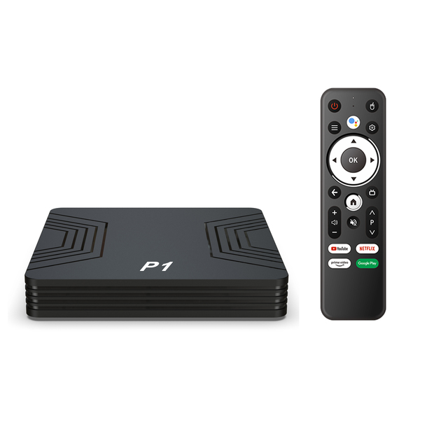 2026 P1 Android 15 Quad Core 4K Smart TV Box Factory Wholesale Streaming Set Top Box with 12 Month Warranty