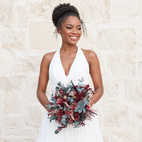 Bouquet d'hortensias et d'eucalyptus préservés pour la décoration intérieure, plantes florales de mariage, rose brumeux magenta, arrangement bohème pour mariage