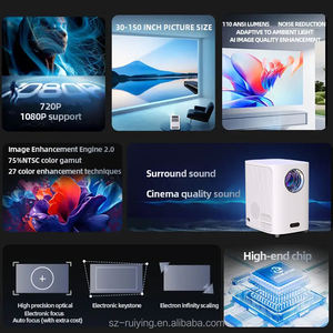 Mini Proyector Portátil Android <span class=keywords><strong>11</strong></span> de 170Lm, Proyector Inteligente LED 720P LCD con Altavoces Integrados - Product Image 4