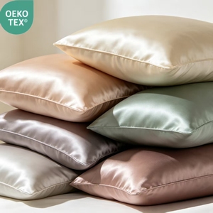 Fodera per cuscino in <span class=keywords><strong>seta</strong></span> di gelso biologica 100% di grado 6A all'ingrosso, ipoallergenica, con logo personalizzato - Product Image 2