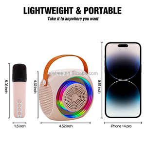 ลำโพงไมโครโฟนคาราโอเกะไร้สายพร้อมไฟ RGB สำหรับเด็กของขวัญคริสต์มาส <span class=keywords><strong>L2</strong></span> - Product Image 5