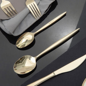 Ensemble de couverts commerciaux Nordische Portugiesisches Goldenes Besteck poignée en acier inoxydable finition or miroir Gabel Silberware - Product Image 5
