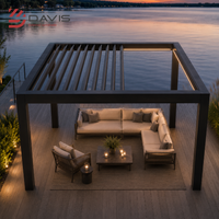 Pergola rétractable d'extérieur en aluminium, gazebo, pavillon avec système de toit pliant électrique pour terrasse, resort et usage commercial