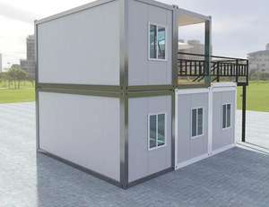 faltbares haus vorgefertigter container winziges haus glas mobile häuser 2 schlafzimmer container haus - Product Image 6