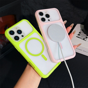 Coque de téléphone magnétique en acrylique anti-chute, motif ciel étoilé, cadre couleur bonbon, simple, pour iPhone 18 Pro Max 17 16 15 14 Plus - Product Image 3