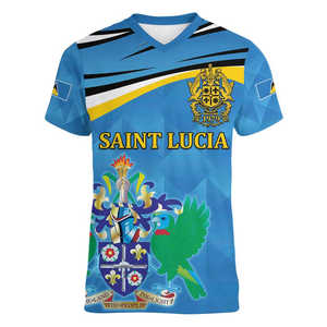 Camiseta Personalizada con Cuello en V para Hombre del Día <span class=keywords><strong>de</strong></span> la Independencia <span class=keywords><strong>de</strong></span> Santa Lucía Desde 1979, Camisetas con Diseño Personalizado al por Mayor OEM - Product Image 2