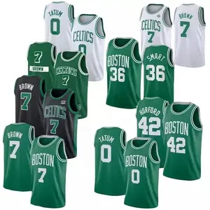 Boston Celtics 7 Jaylen Brown jersey 75th city basketball uniform white  swingman limited edition kit 2022