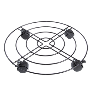 Esschert Design Grande capacité <span class=keywords><strong>de</strong></span> charge 60kg Métal Rond Extérieur 4 Roues Porte-pot <span class=keywords><strong>de</strong></span> fleur Chariot pour plante avec frein - Product Image 2