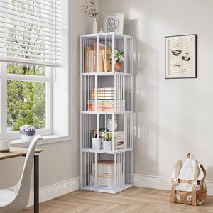 Phòng ngủ phòng khách 5-Tier tủ sách cao hẹp kim loại kệ sách lưu trữ Organizer hiển thị Công Nghiệp Đứng kệ đơn vị - Product Image 1