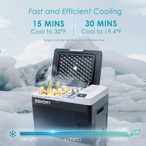 Euhomy DC12V 24V <strong>Portable</strong> 30L Car <strong>Fridge</strong> With <strong>Lithium</strong> <strong>Battery</strong> for Camping RV Caravan Boat - Product Image 4