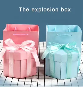Handgemachte DIY Foto Alben Sammelalbum Jahrestag Geburtstag Geschenke Foto Anpassung Papier Explosion Hexagonal Überraschung Box