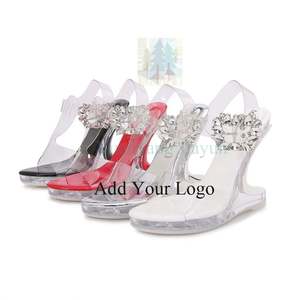 Chaussures Femme Nouveau Transparent Carré Bout Ouvert À La Mode Métal <span class=keywords><strong>Soleil</strong></span> Fleur Verre À Vin Talon Haut Partie Sandales Beige Noir - Product Image 2