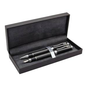 Smooth Black Pen <b>Box</b> For Stationery <b>Storage</b> With Velvet Interior And Lid Closure Design - Product Image 1