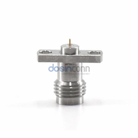 Conector Coaxial RF de 2.4mm, 2 Holes, Montaje en Panel, DC-50GHz, Bajo VSWR, 50 Ohm, Jack Hembra, para Analizador de Redes