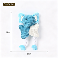 Juguetes de peluche Pawstar con textura de gofre para perros, con cuerda de algodón, chirriantes, interactivos, con forma de elefante y pollo, para cachorros, para la dentición, al por mayor