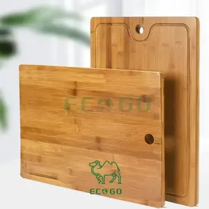 Bloc à découper de cuisine en bambou naturel d'approvisionnement d'usine grande planche à découper avec poignée planche de charcuterie écologique - Product Image 1