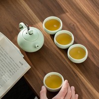 Dingyao Ensemble de thé Kung Fu moderne et minimaliste, portable pour l'extérieur et les voyages, avec théière Xishi en céramique, modèle un théière deux tasses, personnalisable pour entreprises