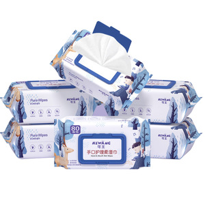 Toallitas húmedas para manos y boca Kewang Baby, 80 unidades por paquete, extra gruesas para recién nacidos y bebés, limpieza suave. - Product Image 1