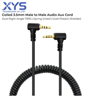 Câble adaptateur TRS mâle-mâle personnalisé OEM de 2,5 mm avec gaine en PVC et blindage tressé pour microphone et haut-parleur