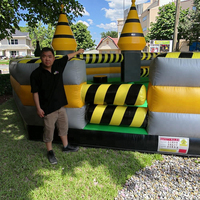 Jeu gonflable Wipe Out Eliminator Meltdown Castles pour adultes, 5m, en PVC, installation facile, 5-10 personnes, amusement garanti