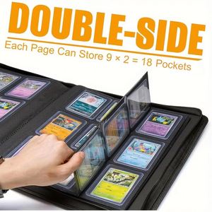 Custom logo Wholesale <b>Top</b> Loader Card Binder 9 Pockets 16 Pages Photo Album Pu Leather <b>PVC</b> Card Storage Toploaders Binder - Product Image 3