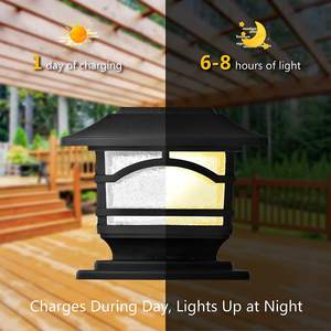 Lampe solaire à ampoule Edison Source de lumière LED Lampes solaires extérieures pour poteaux de 3 4 5 pouces Lumières de pilier de style mission classique - Product Image 3