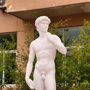 Célèbre statue de <span class=keywords><strong>David</strong></span> de Michel-Ange en <span class=keywords><strong>marbre</strong></span> blanc grandeur nature romain antique - Product Image 5