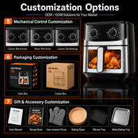 Four à friture sans huile en acier inoxydable avec fenêtre visible, commande mécanique à double bouton, cuisinière de comptoir, vente en gros, OEM ODM
