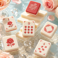 Jeu de Mahjong imprimé rouge, blanc et bleu, tuiles flottantes Americana, cadeau pour les fêtes américaines, Jour de l'Indépendance, jeu de fête estivale