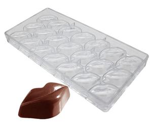 Moule à chocolat en plastique HY Forme de lèvres Moules à chocolat en polycarbonate pour bonbons - Product Image 1