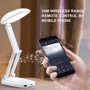 Lampe de bureau LED <span class=keywords><strong>pliable</strong></span>, lampe portable avec double haut-parleur BT multifonctionnel pour la maison, la lecture, les études, le travail, les voyages - Product Image 5
