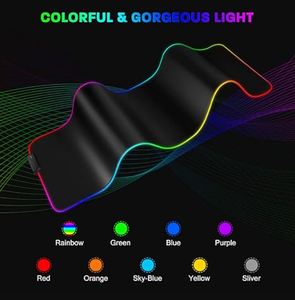 Alfombrilla de Ratón RGB para Juegos - Diseño de <span class=keywords><strong>Anime</strong></span> Blue Shark Girl - Alfombrilla de Escritorio LED Extragrande XXL con 12 Modos de Iluminación para Gamers de PC - Product Image 5