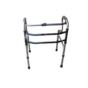 Qianrui Walking Aid Thickened Aluminum Alloy Folding Non Slip <b>Push</b> Type <b>Walker</b> For Elderly - Product Image 1
