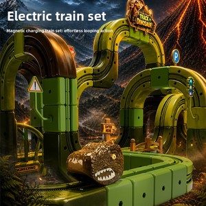 Ensemble <span class=keywords><strong>de</strong></span> voitures sur rail dinosaures 133 pièces, blocs <span class=keywords><strong>de</strong></span> construction 3D DIY, équipement anti-gravité, jouet éducatif STEM pour <span class=keywords><strong>enfants</strong></span>, non magnétique - Product Image 4